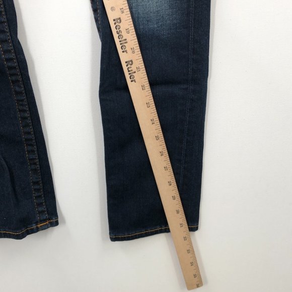 True Religion Blue Medium Wash Distress Denim Skinny Jeans Size 25 - Picture 8 of 10